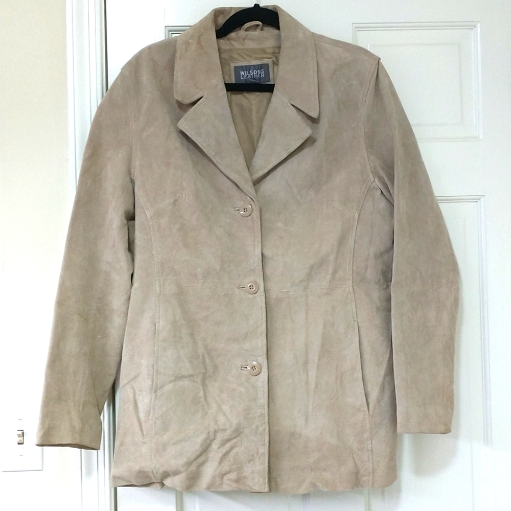 Wilson's suede jacket taupe sz xl super soft